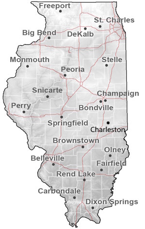 Illinois Climate Network Stations Map